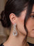 Meraki Silver American Diamond Embellish Drop Earring