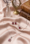 Premium AD Necklace Set with Earrings and Rings