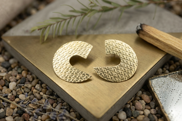 Half Circle Brass Earrings