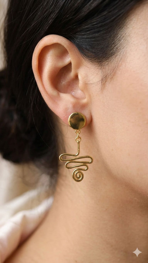 Trendy Minimal Brass Earrings