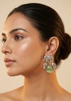 Elephant Design Earring with Monalisa Stone