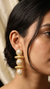 Elegant Brass Metallic Multi-Shape Golden Earrings