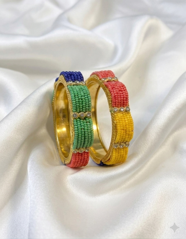 Multicolored Moti Bangles