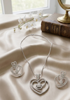Dual Heart Sliver AD Pendant Set