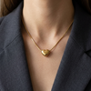 Heart Drop Gold Pendant Necklace
