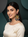 Statement Floral Hand Painted Kundan Earrings