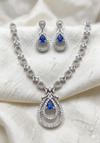 Natural Blue Sapphire Necklace with Gemstone Pendant