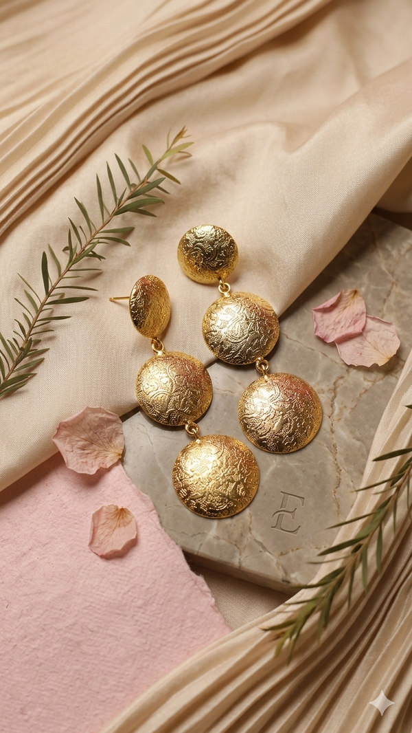 Elegant Stylish Brass Long Earrings