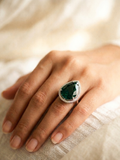 PEAR CUT STONE WITH AMERICAN DIAMOND ADJUSTABLE RING