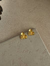 Gold-Plated Flower Stud Earrings