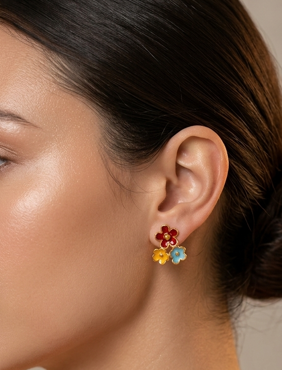 Multicolor Floral Beautiful Earrings
