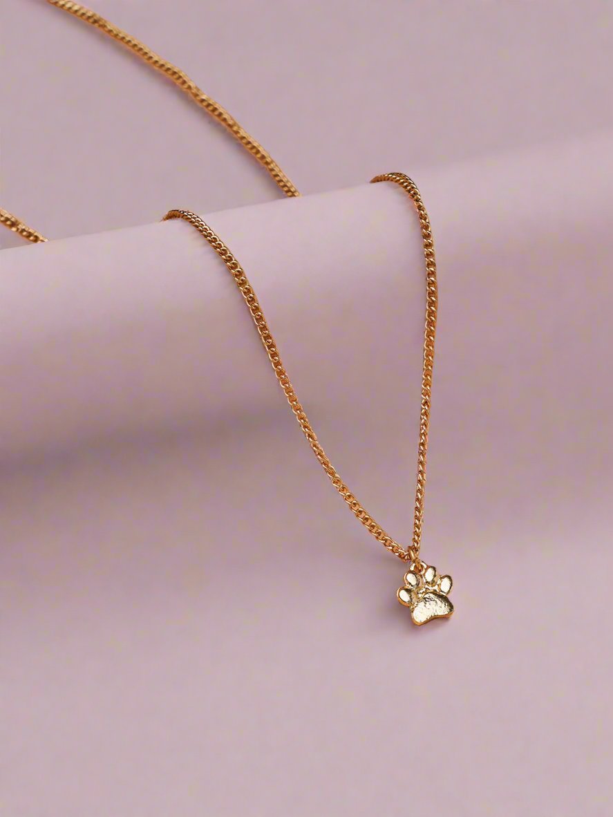 Gold Plated Dog`s Paw Pendant