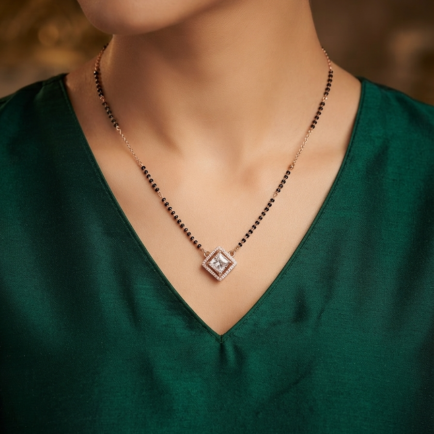 Beautiful And Charming Diamond Mangalsutra