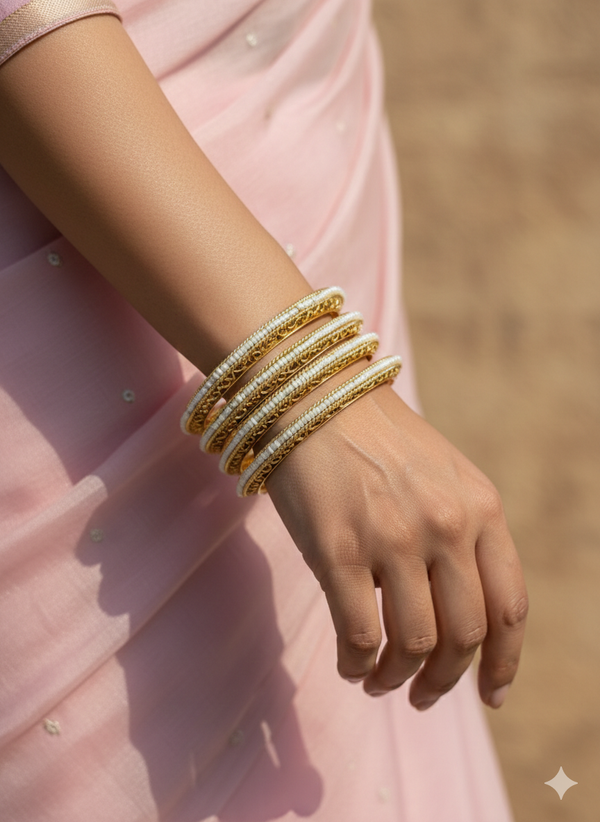 Pearl & Multi Color Bangles