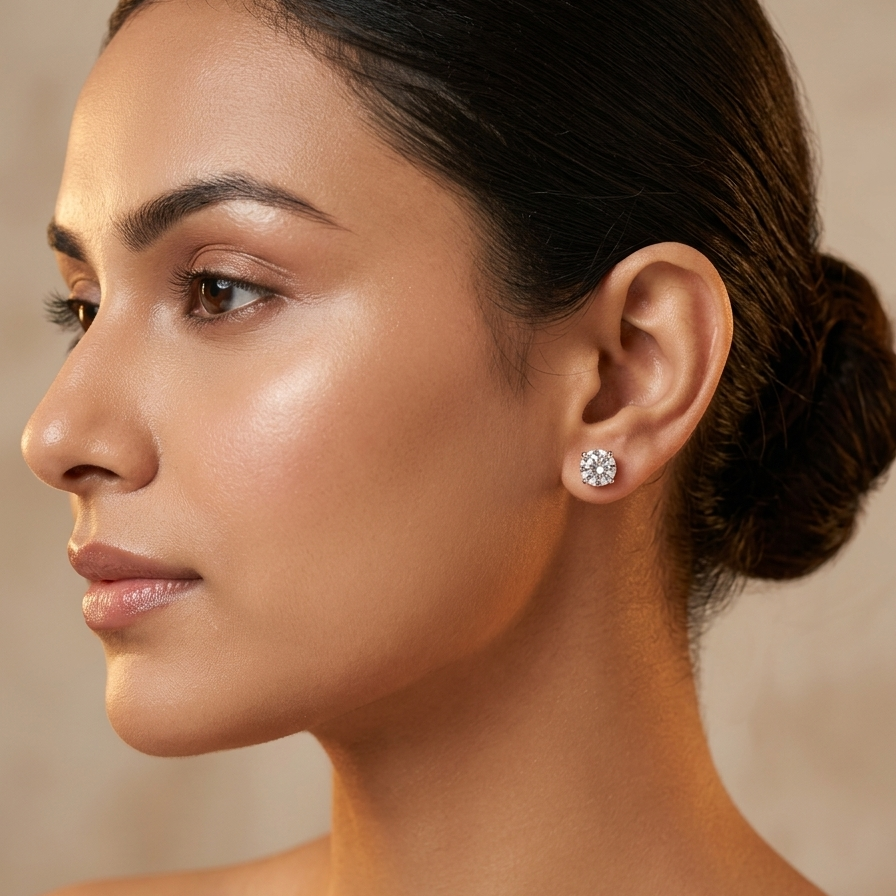 Beautiful White Stone Studs