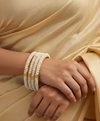 White Moti Gold Plated Bangles