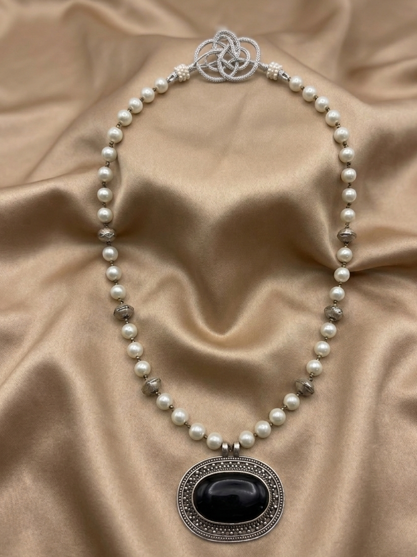 Kundan &Pearl Beaded Necklace with Earrings