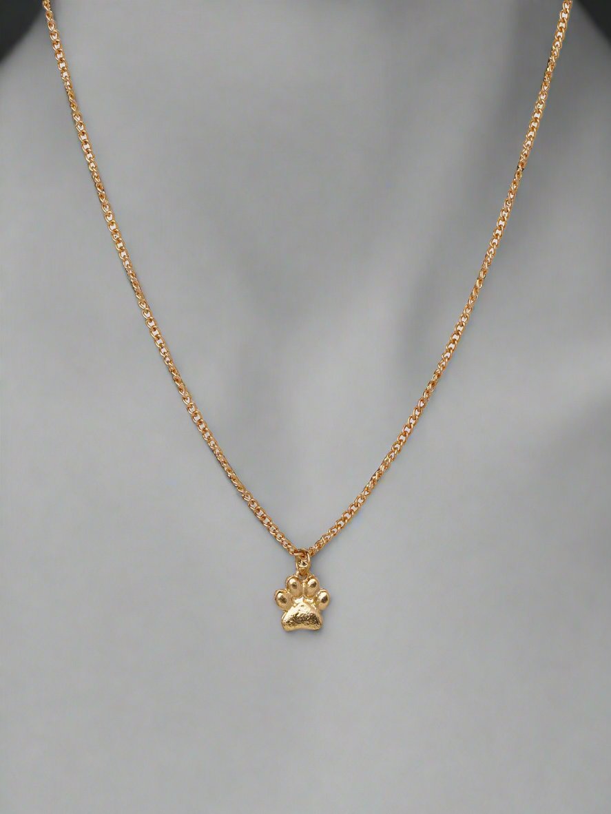 Gold Plated Dog`s Paw Pendant