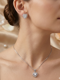 Heart Design Silver Pendant Set