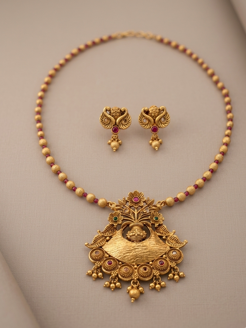 Antique Gold Plated Necklace Set