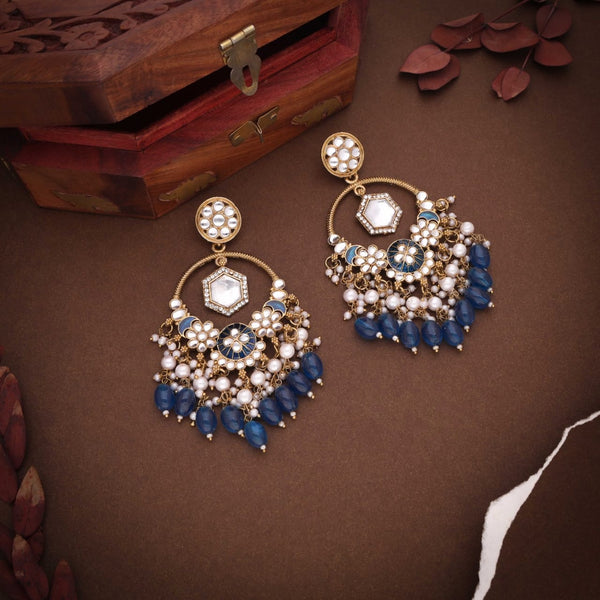 Gold Plated Kundan Studded Earring