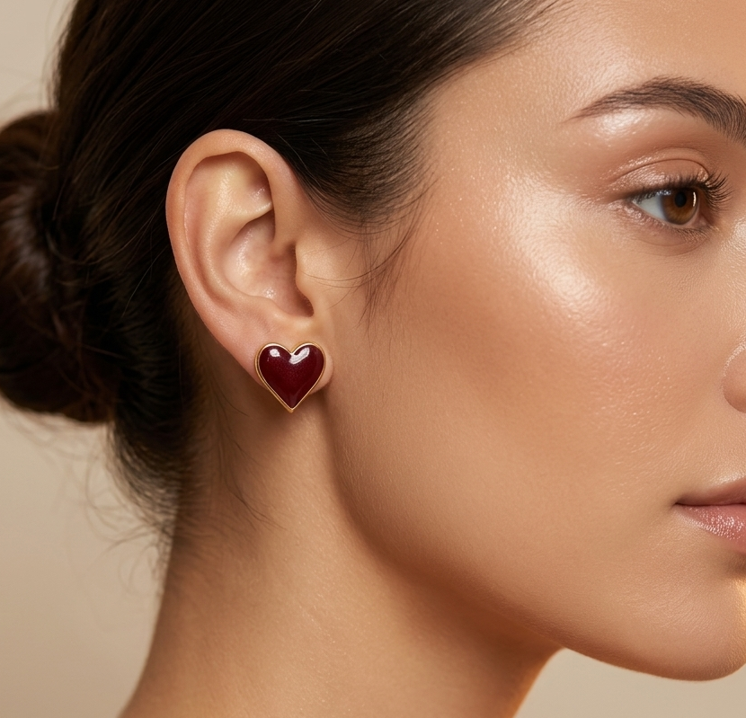 Heart Shape Stud Earrings