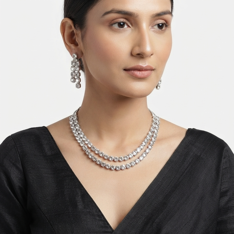 Double Layer Diamond Necklace