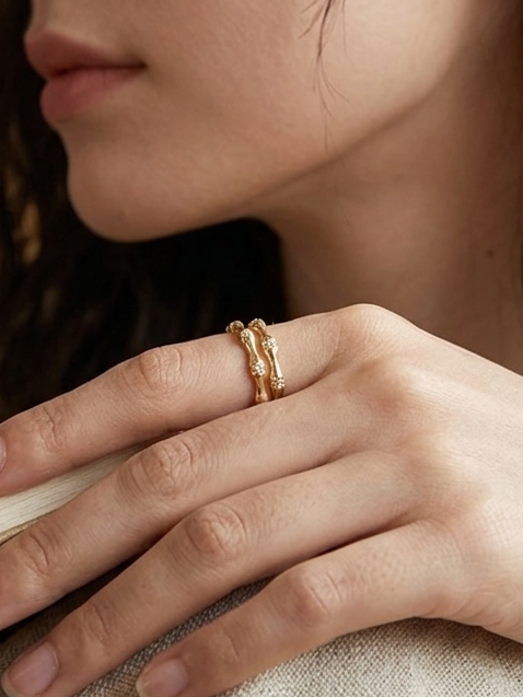 Bamboo Band Adjustable ring
