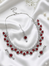Rhodium Plated CZ Sparkling Necklace Set
