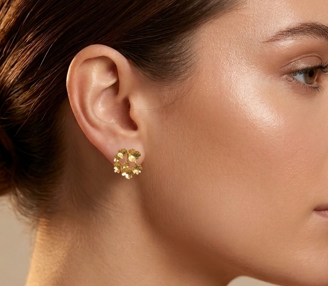 Stylish Gold Plated Stud Earrings