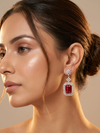 AD Sapphire & Cubic Zirconia Studded Drop Earrings
