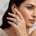Ruby Triple Layer Diamond Ring