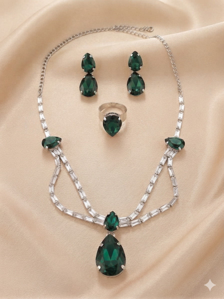 White Cubic Zirconia Stones American Diamond Set