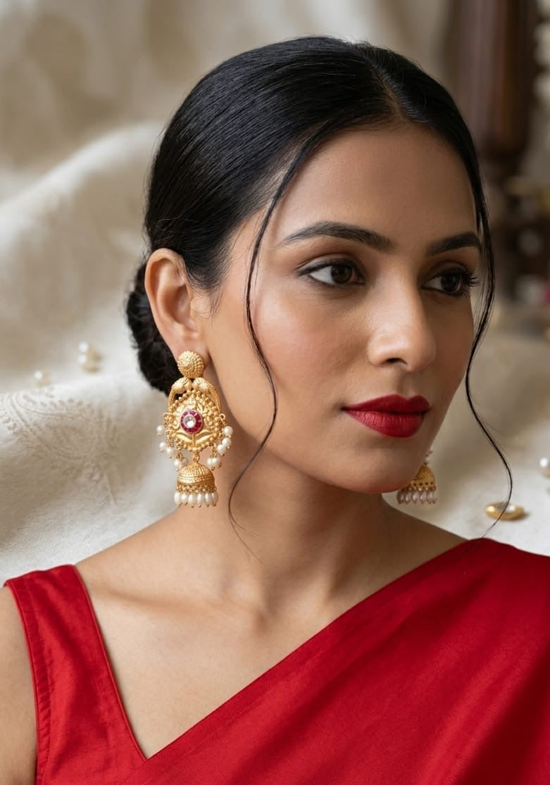 Golden Kashmiri Earrings