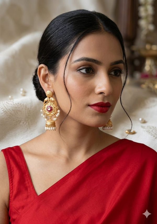 Golden Kashmiri Earrings