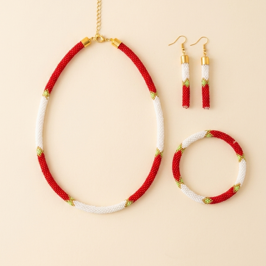 Dual Shade Seed Beads Necklace Sets