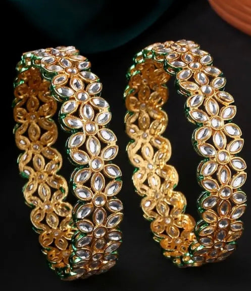 Meraki Dazzling Gold Plated Flower Design
