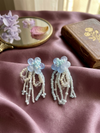Pretty Blue Flower Beaded Earring
