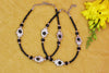 Hamsa Hand Black Beads Anklet