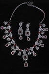 Exclusive Wine Diamond Studded Choker Set