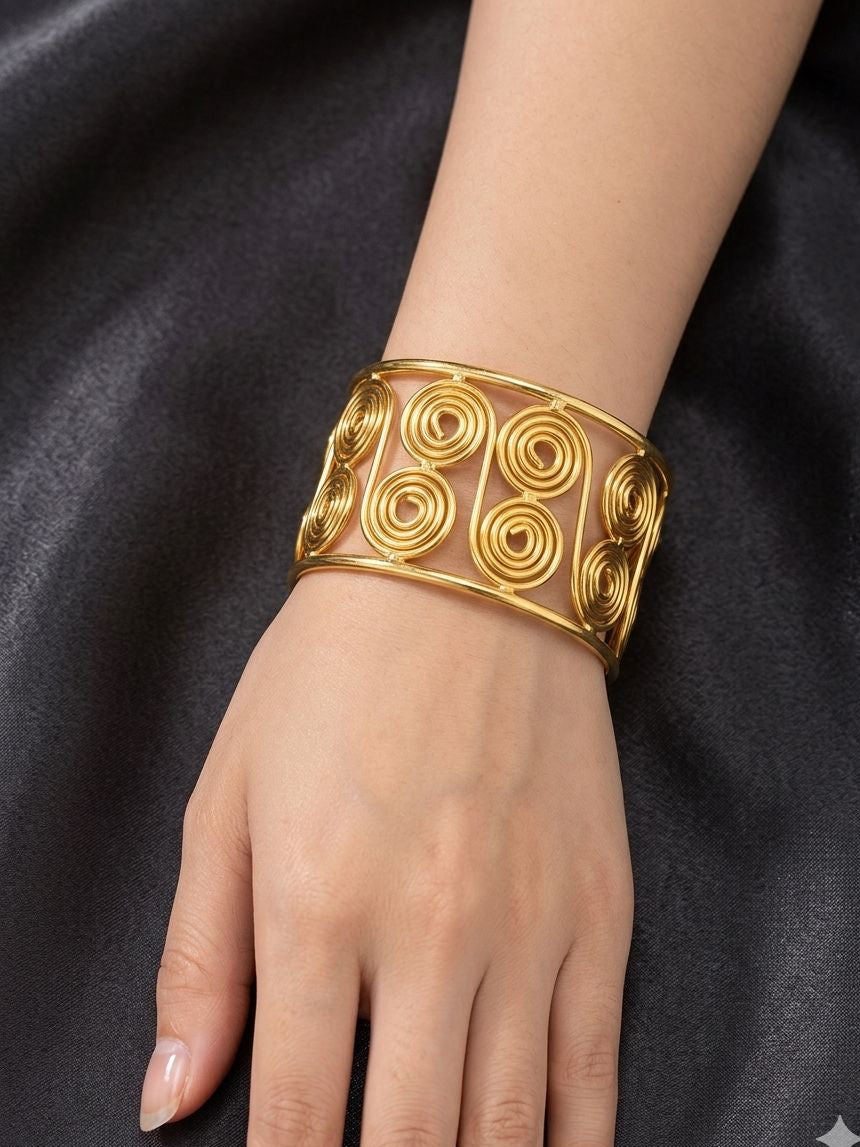 Spiral Design Cuff Bangle