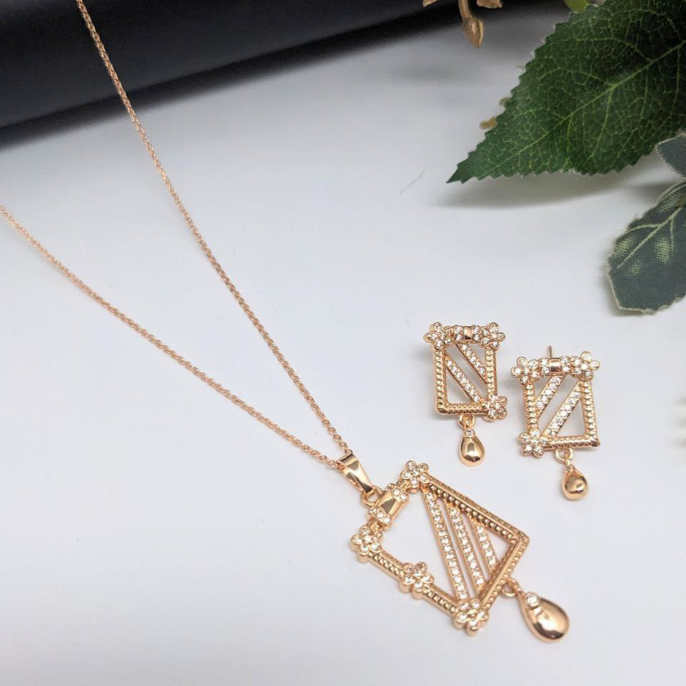 Zircon Chain Locket Set