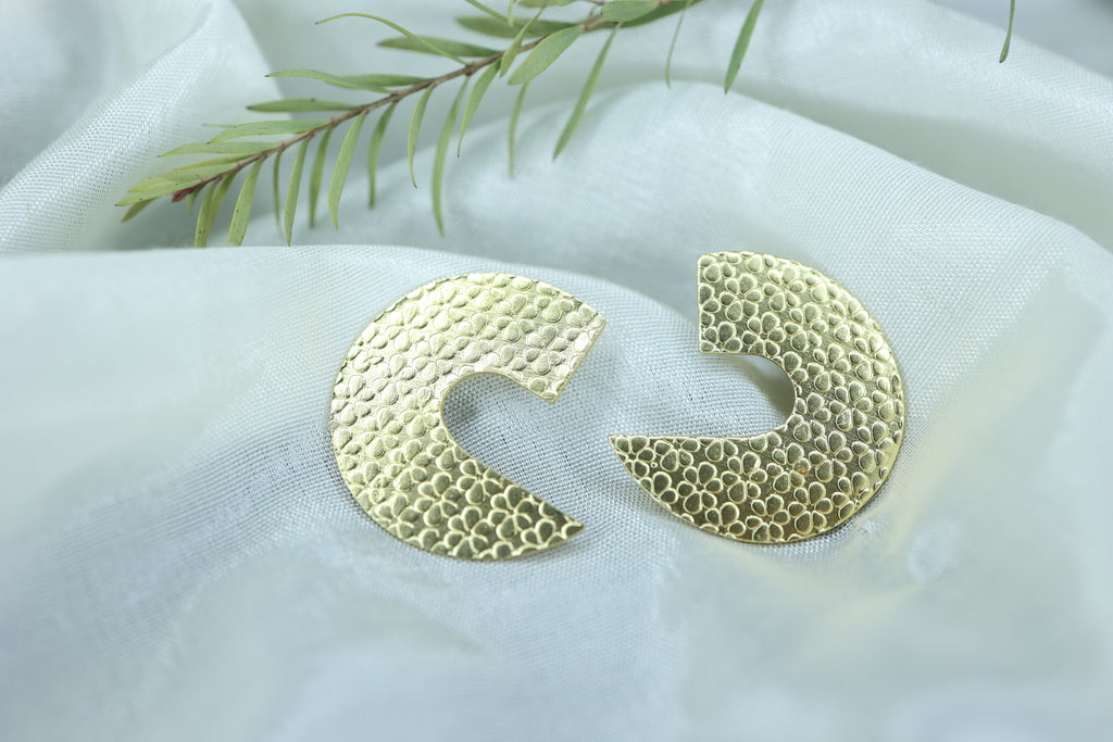 Half Circle Brass Earrings