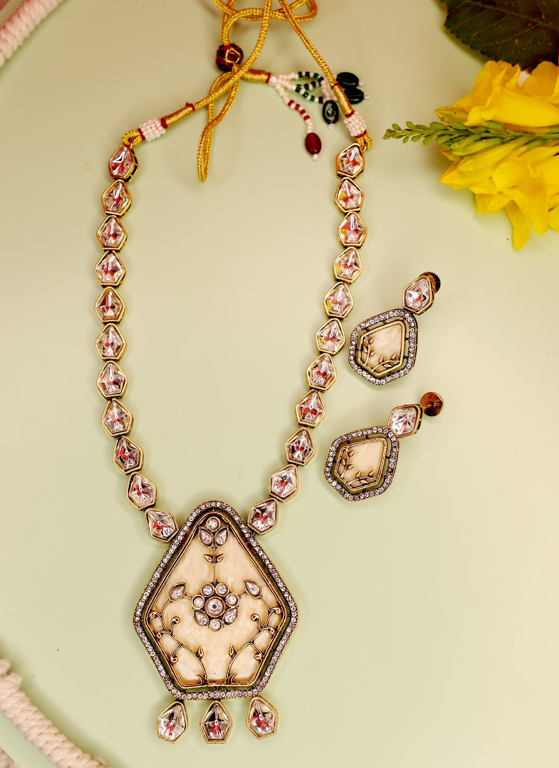 Premium Exclusive Gold Plated Polki Necklace