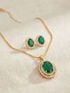 Meraki Gold plated Studded Pendant Sets with Earrings