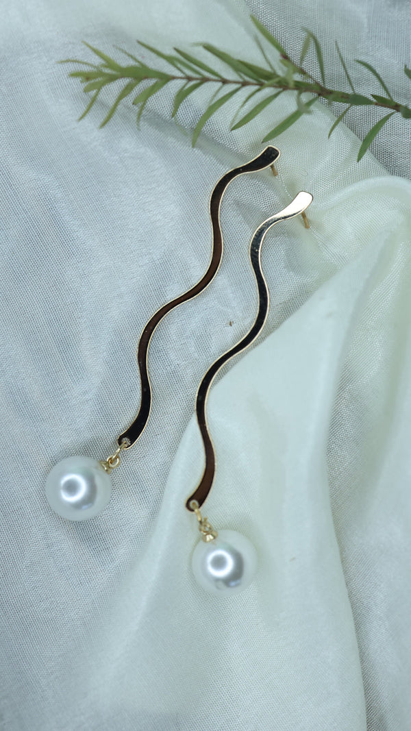 Long Pearl Drop Western Earrings