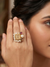 Meraki Gold Plated Ring With Pearl