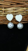 Classic Heart Shape Pearl Drop Earrings