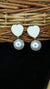 Classic Heart Shape Pearl Drop Earrings