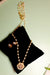 Gold Plated Stones Studded Pendant with Studs